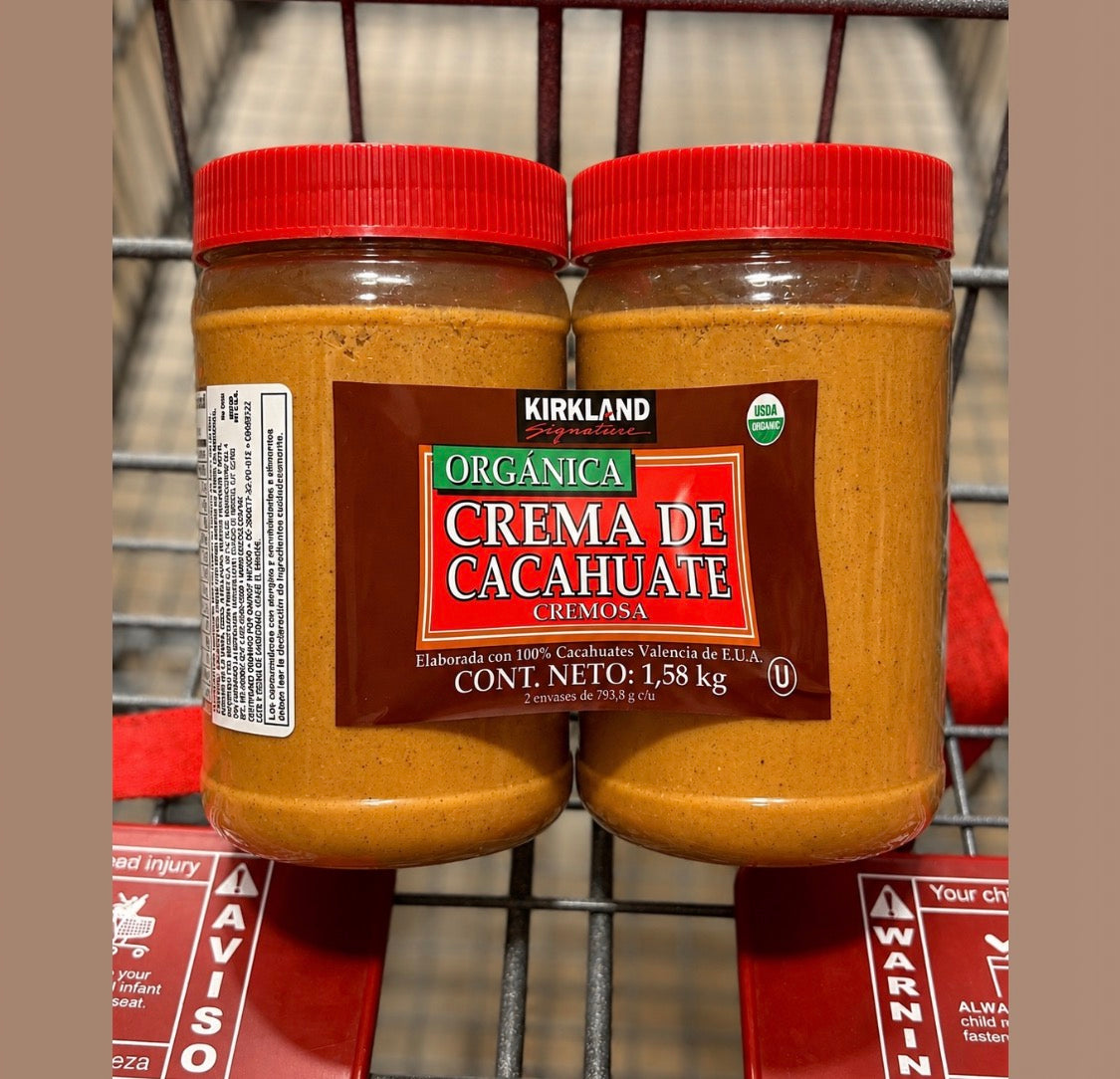 🥜 Crema de Cacahuate Orgánica Kirkland Signature – 2 piezas