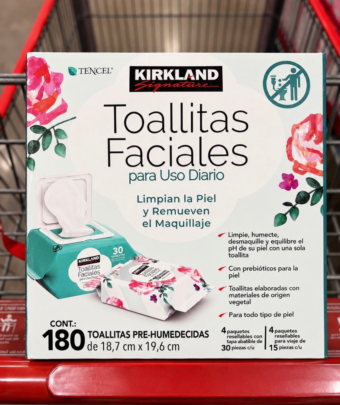 🌸 Toallitas Faciales Prehumedecidas Kirkland Signature – 180 piezas