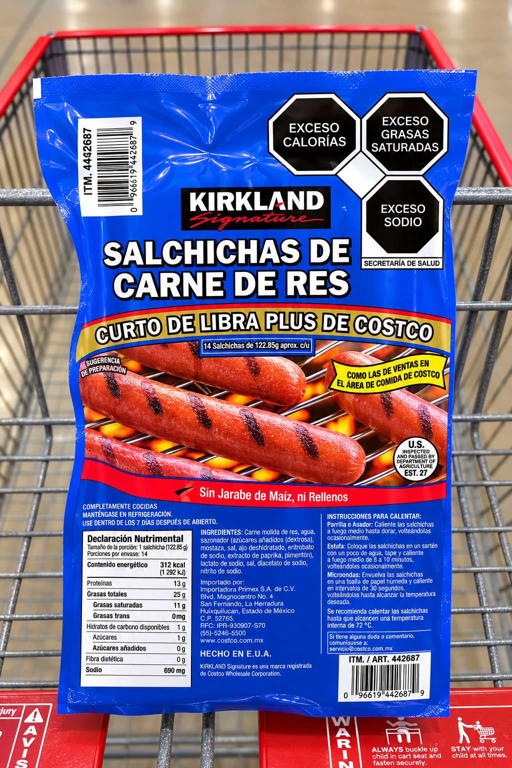🌭 Kirkland Signature – Salchichas de Res, 14 piezas