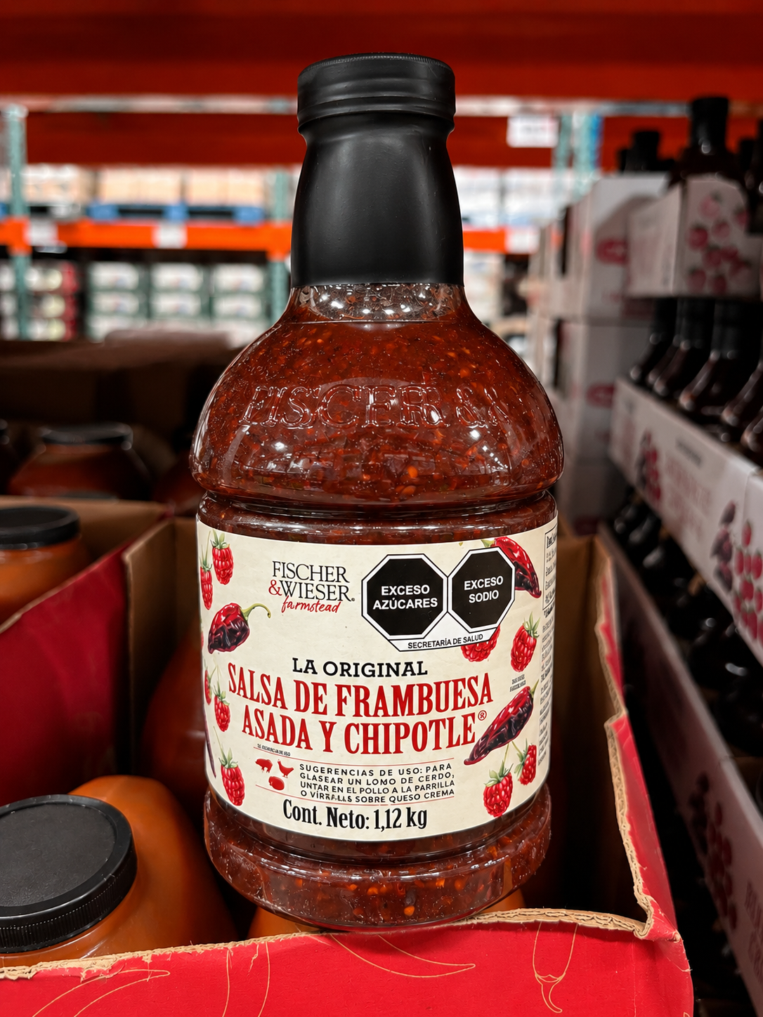 🌶️ Salsa de Frambuesa Asada y Chipotle Fischer & Wieser – 1.12 kg