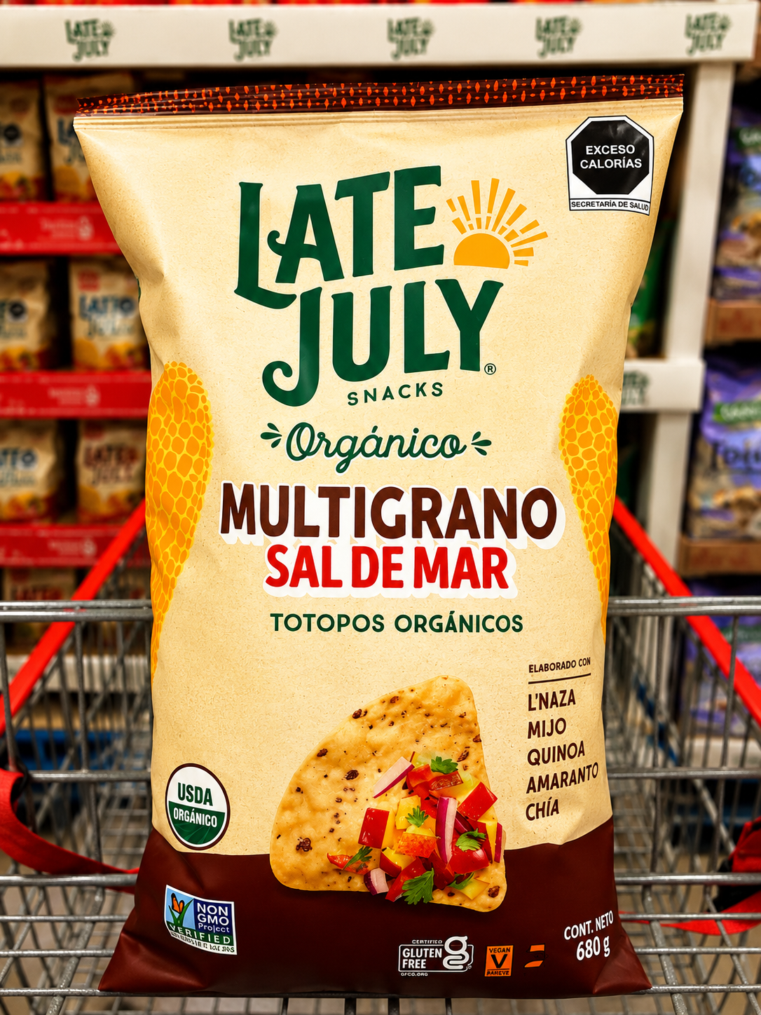 Totopos Orgánicos Late July Multigrano con Sal de Mar 680 g