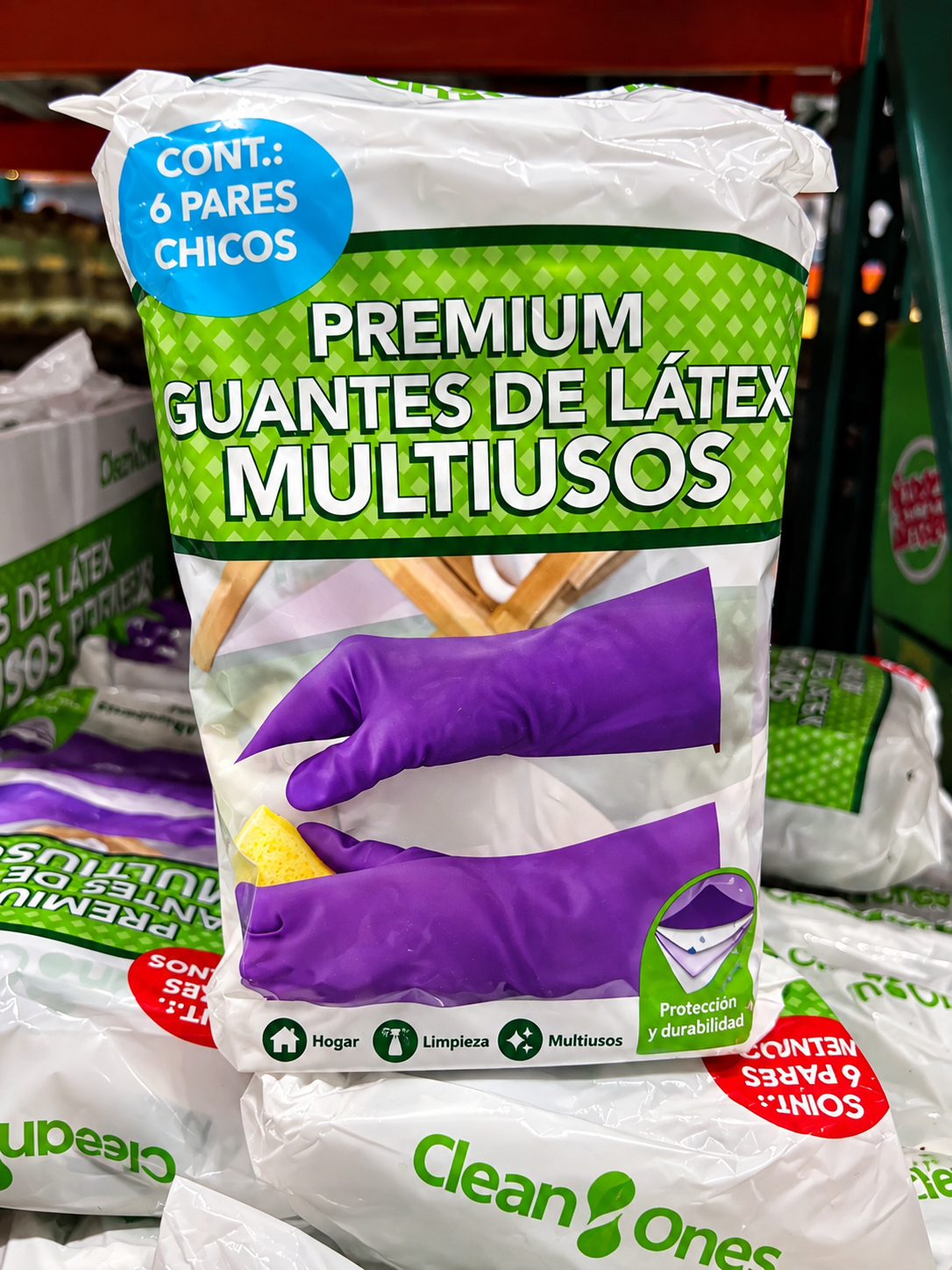 🧤Clean Ones Guantes de Látex Multiusos para Limpieza 6 Pares