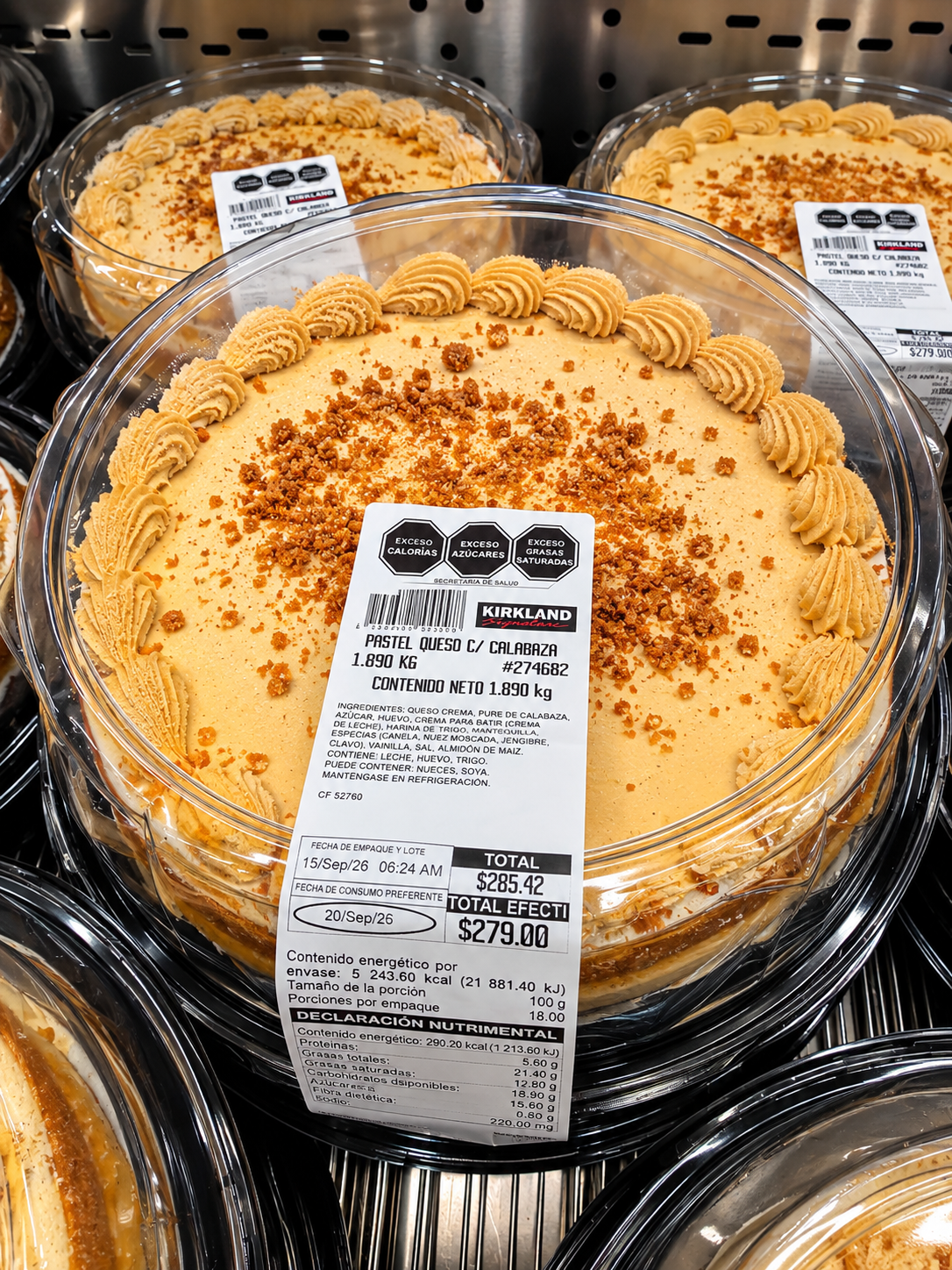 🎃 Pastel de Queso con Calabaza Kirkland Signature – 1.89 kg