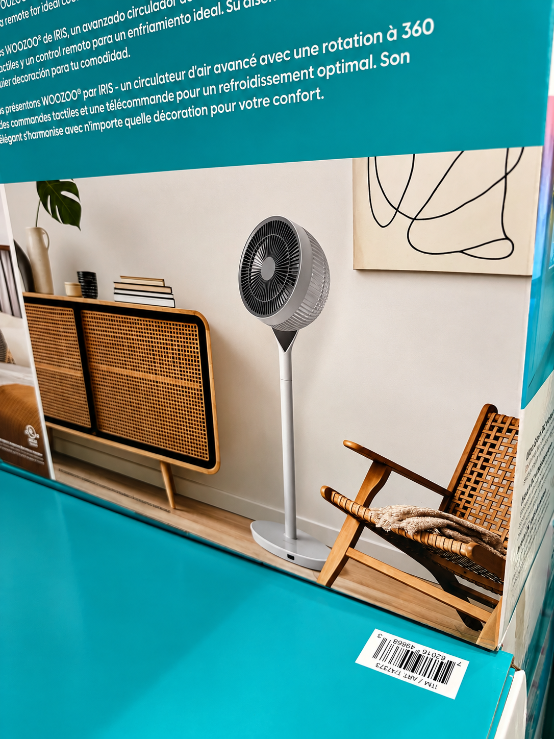 🥵 Woozoo Ventilador de Pedestal 360° con Control Remoto 12 Velocidades
