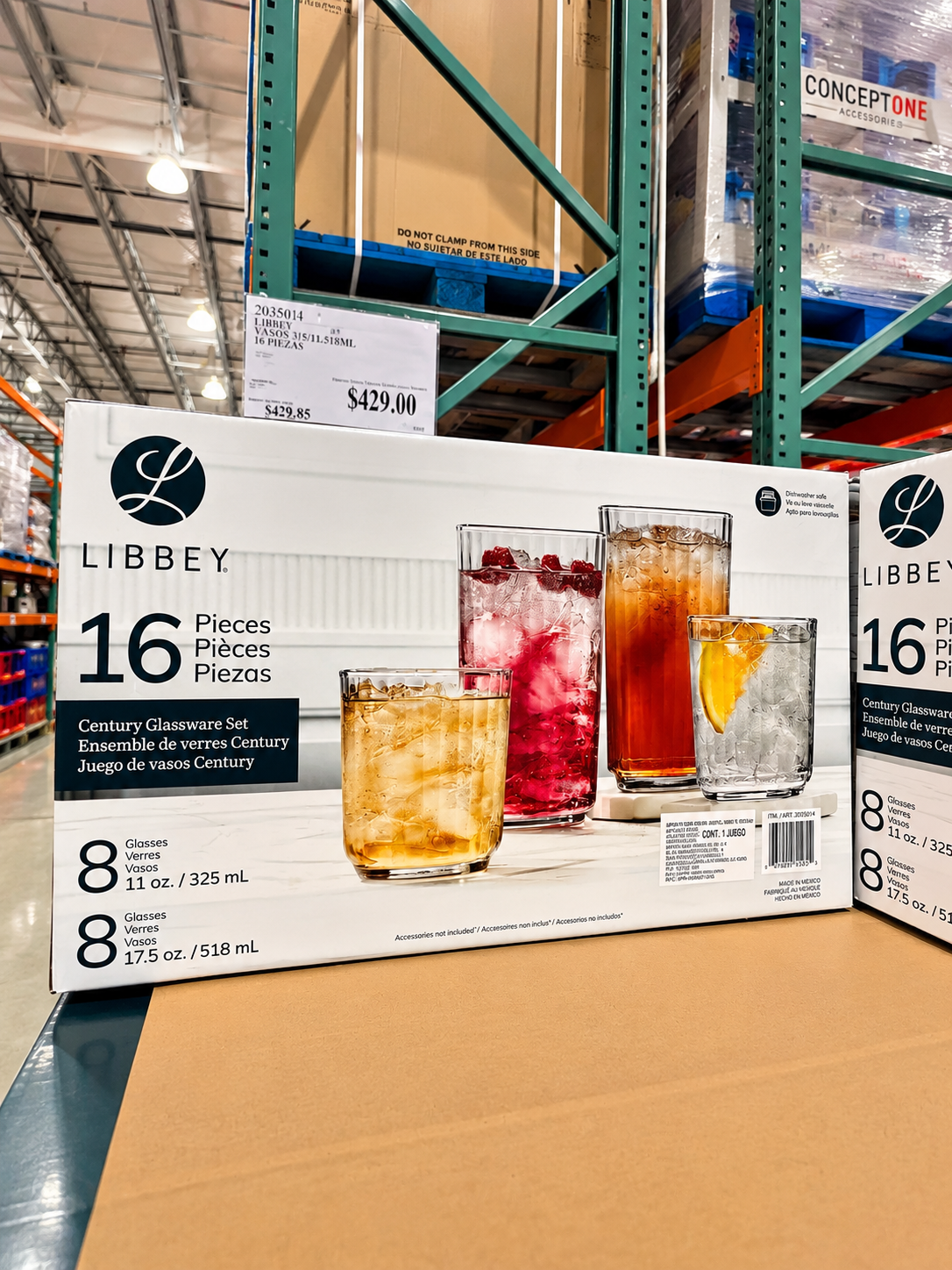 🥃 Libbey Century Juego de Vasos 16 piezas