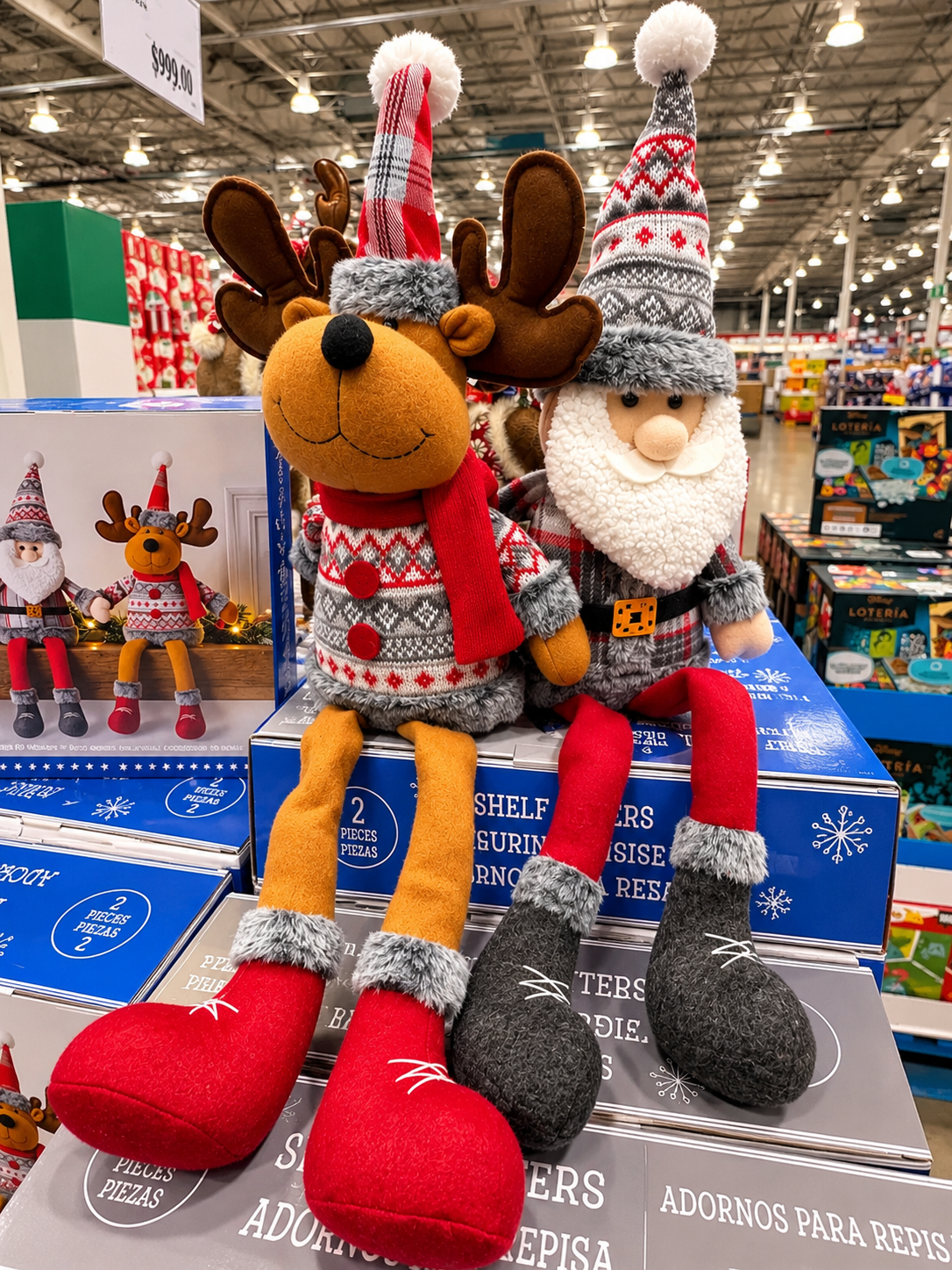 🎅🦌 Figuras Navideñas para Repisa Santa y Reno, 2 piezas
