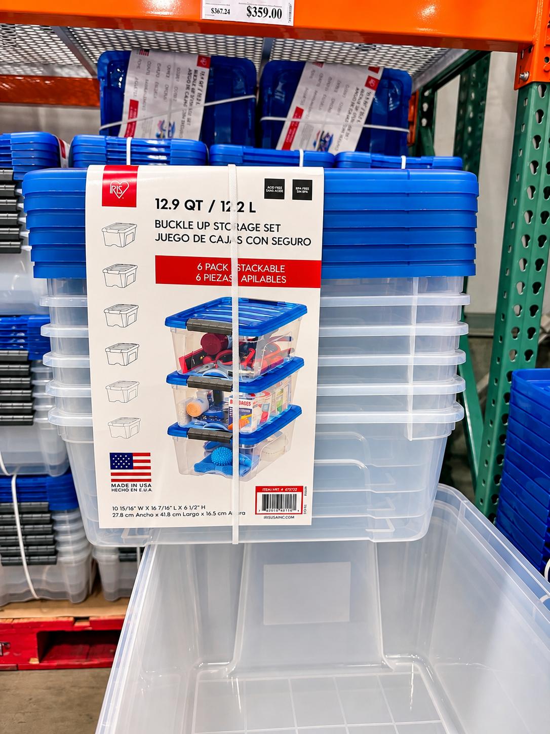 📦 IRIS Set de 6 Cajas Organizadoras con Seguro 12.2 L