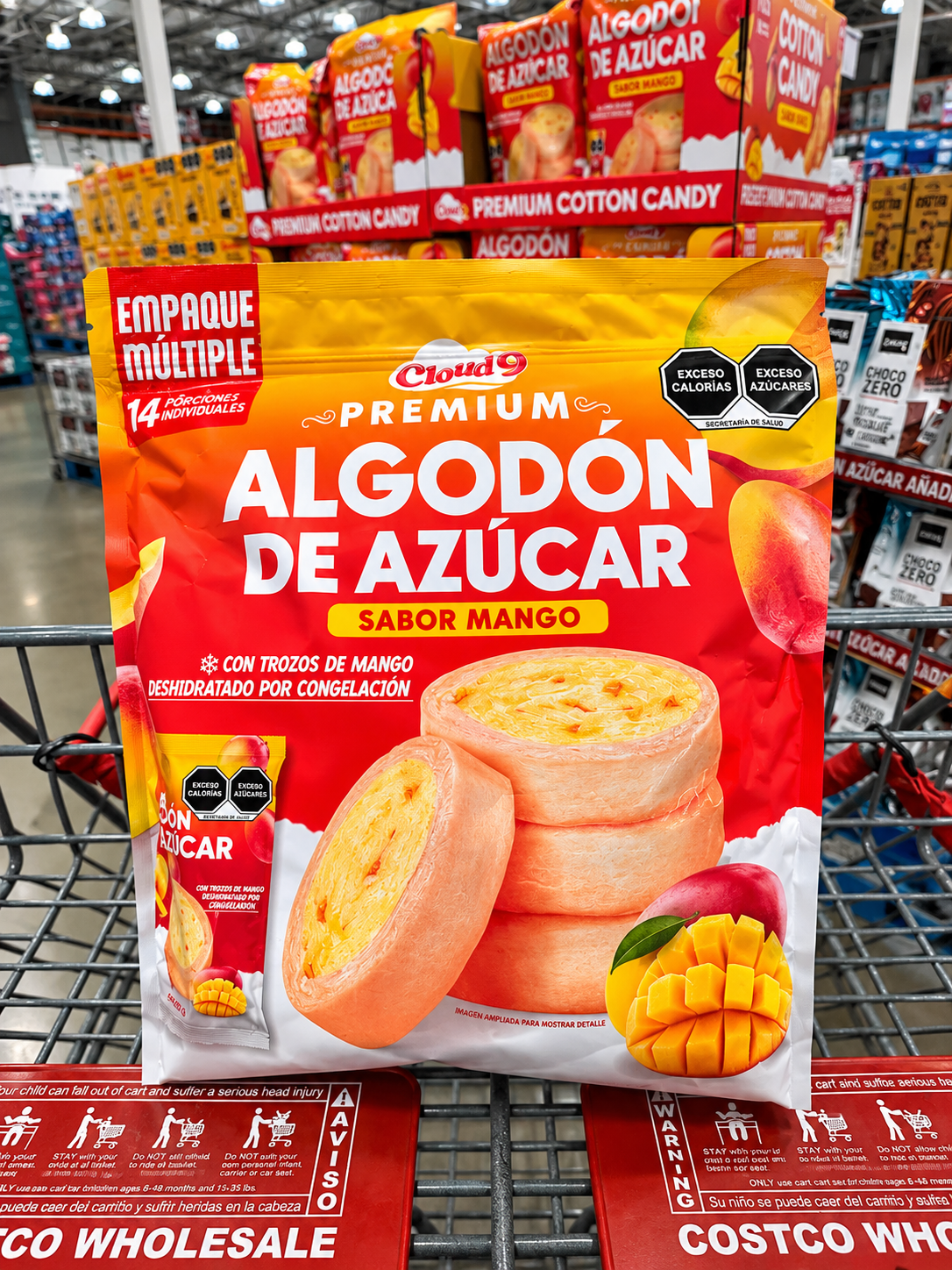 Algodón de Azúcar Cloud 9 Sabor Mango – 14 piezas