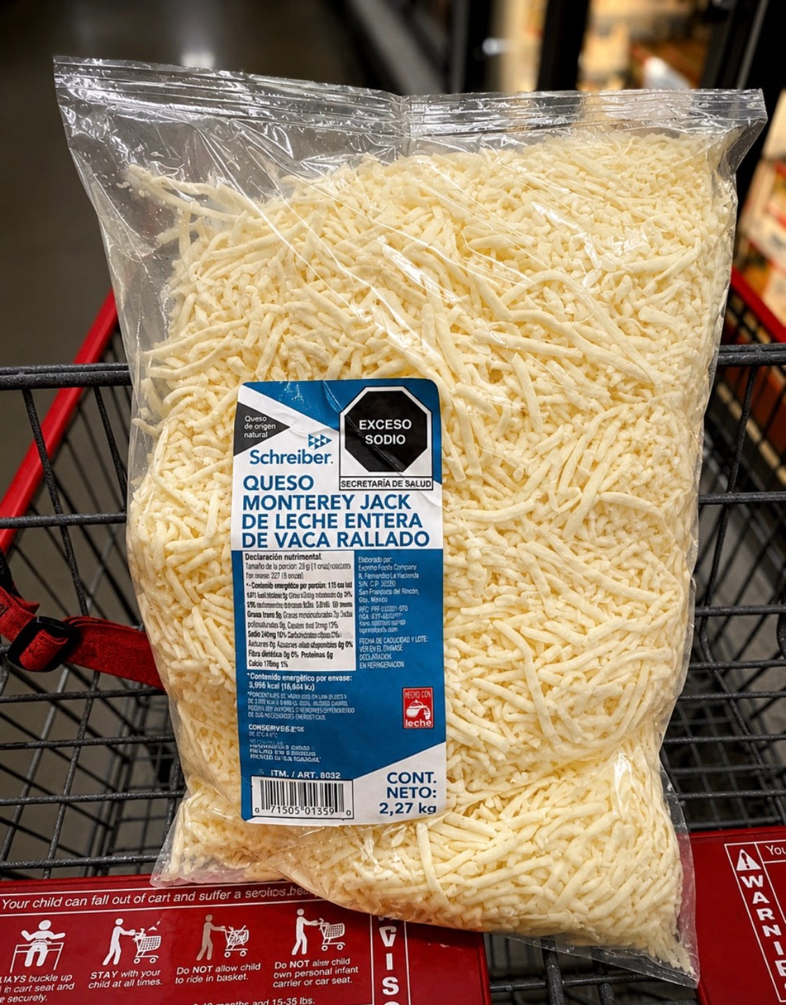 🧀 Queso Monterey Jack Rallado Schreiber – 2.27 kg