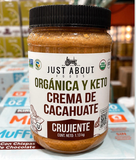 🥜 Crema de Cacahuate Orgánica y Keto Just About Foods 1.13 kg