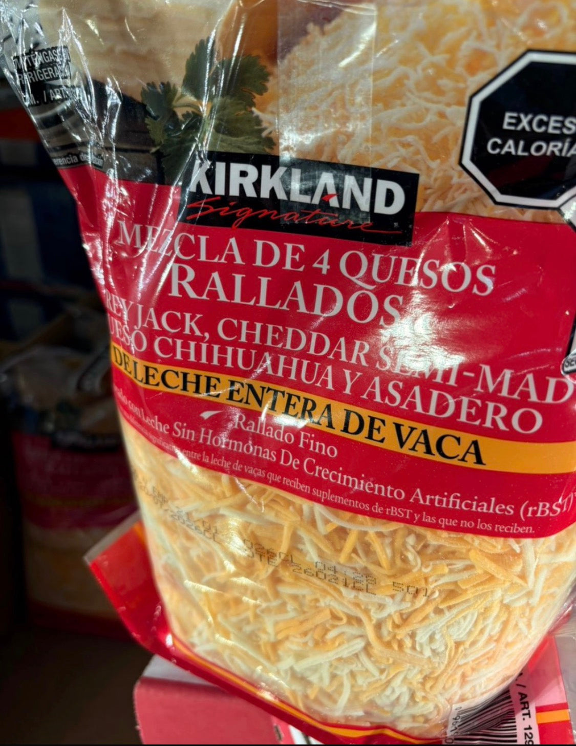 🧀 Mezcla de 4 Quesos Rallados Kirkland Signature – 2.26 kg