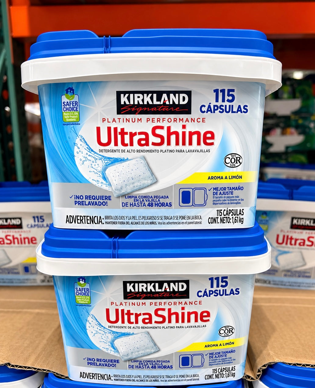🫧 Kirkland Signature UltraShine Detergente para Lavavajillas – 115 Cápsulas
