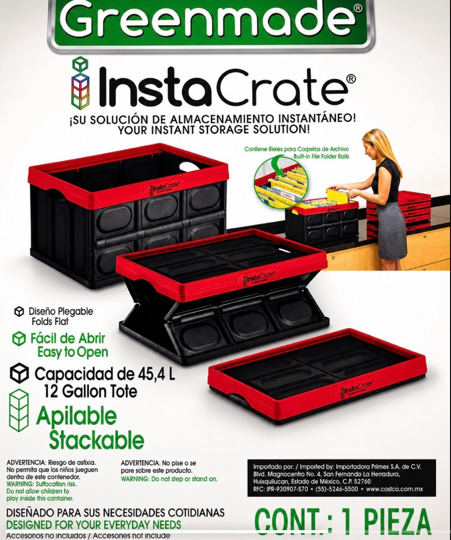 📦 Caja de Almacenamiento Plegable InstaCrate Greenmade 46 L
