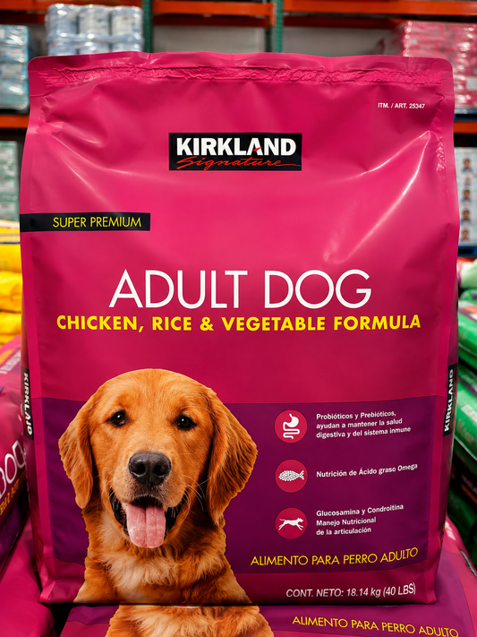 🐕 Kirkland Signature Adult Dog Pollo, Arroz y Vegetales 18.14 kg