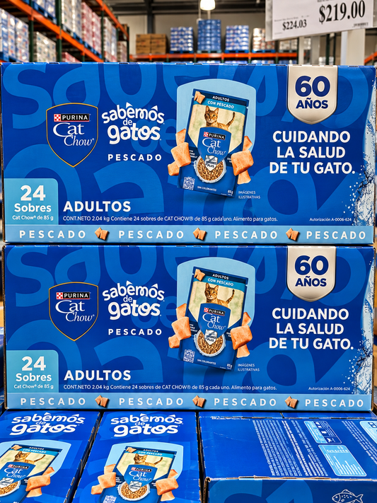 Purina Cat Chow Alimento Húmedo para Gato Adulto con Pescado 24 sobres