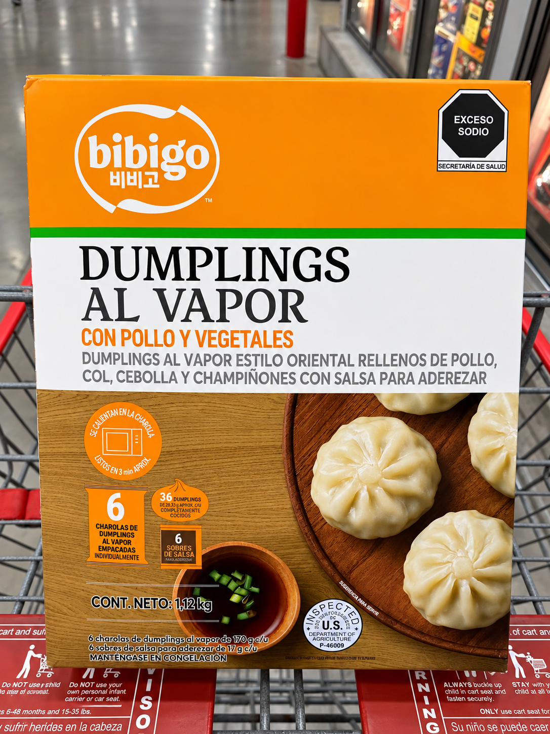 🥟 Dumplings Bibigo al Vapor con Pollo y Vegetales, 1.12 kg