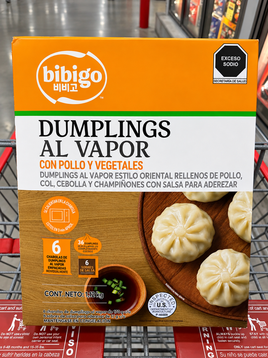 🥟 Dumplings Bibigo al Vapor con Pollo y Vegetales, 1.12 kg
