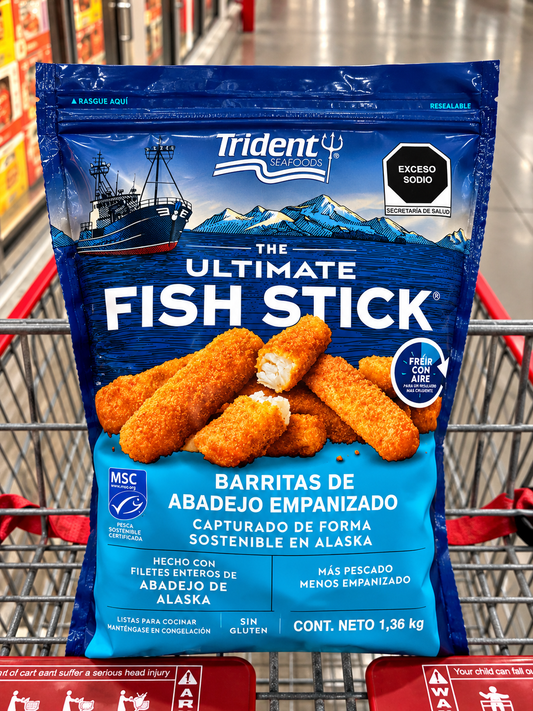 🐟 Trident The Ultimate Fish Stick Barritas de Abadejo Empanizado, 1.36 kg