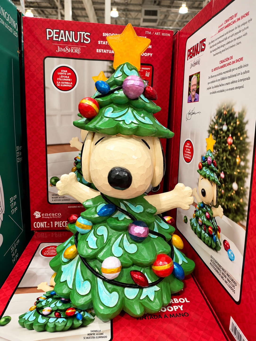🐶 Jim Shore Peanuts Estatua Navideña de Snoopy Árbol de Navidad