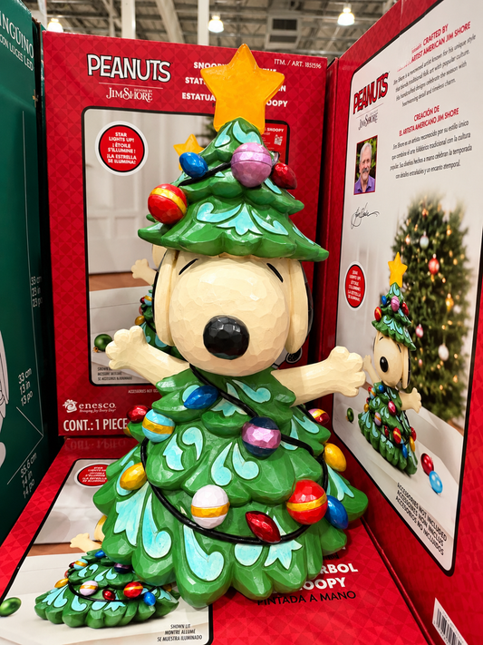 🐶 Jim Shore Peanuts Estatua Navideña de Snoopy Árbol de Navidad