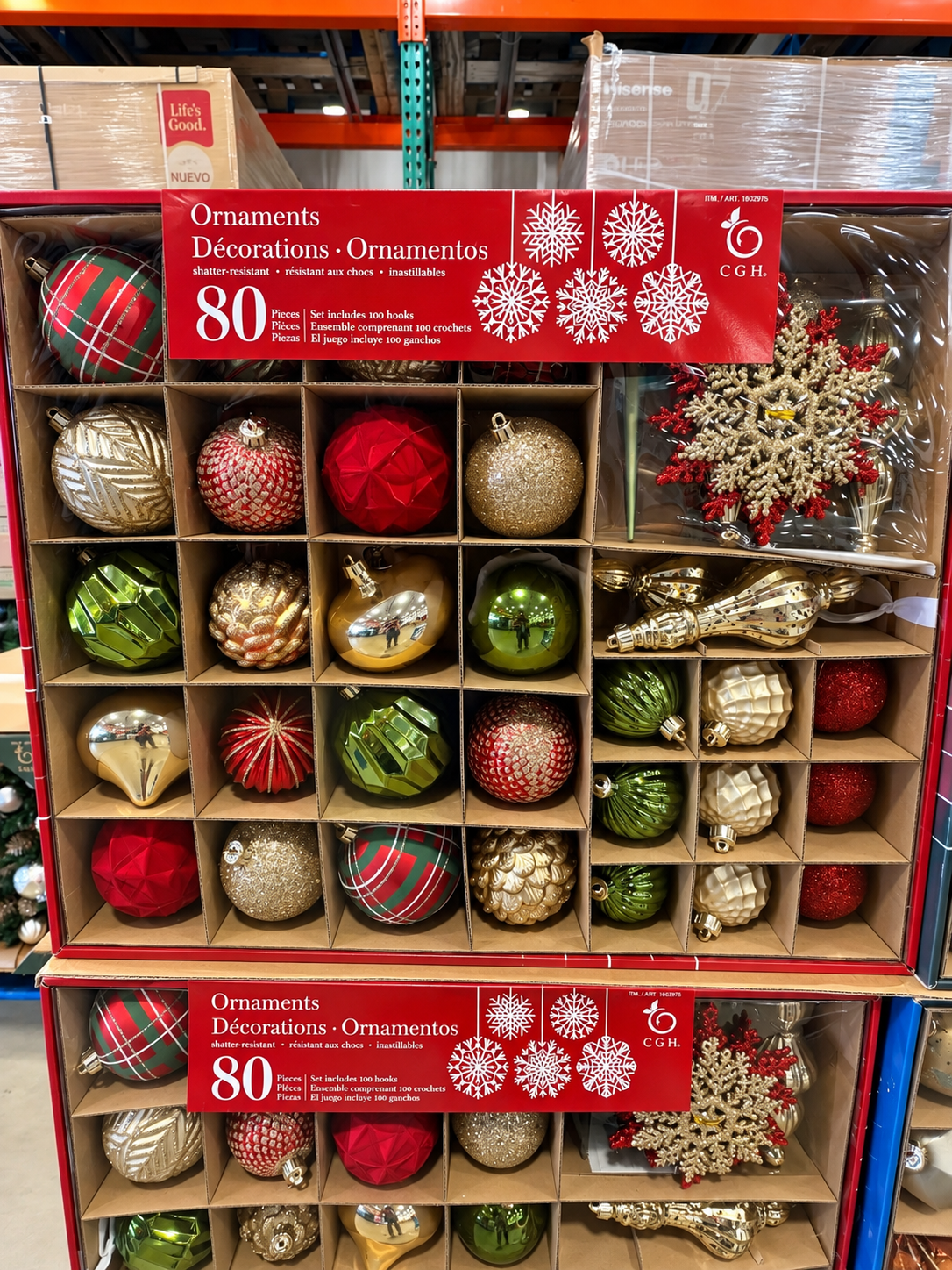 🎄CGH Ornamentos Navideños Resistentes Juego de 80 piezas