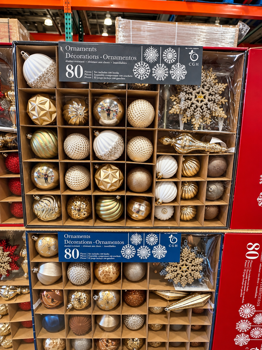 🎄CGH Ornamentos Navideños Resistentes Juego de 80 piezas