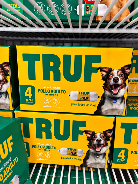 🐶 TRUF Alimento Natural de Pollo para Perro Adulto 4 piezas de 500 g