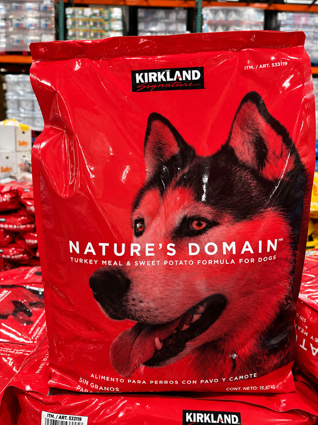 🐶 Kirkland Signature Nature’s Domain Alimento para Perro Pavo y Camote 15.8 kg
