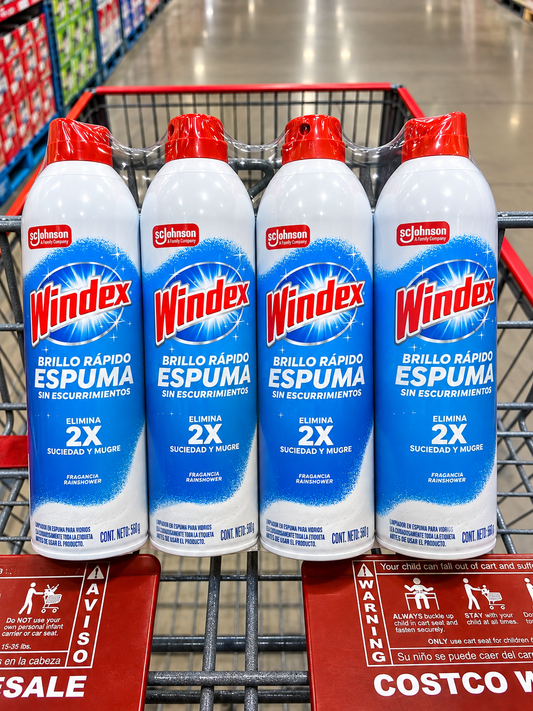 ✨ Windex Limpiador en Espuma Brillo Rápido 4 piezas de 538 g
