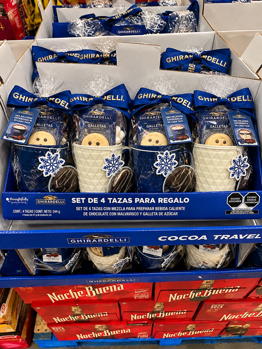🍫 Set Ghirardelli de Chocolate Caliente con 4 Tazas