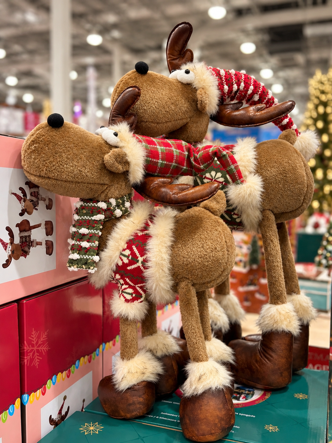 🦌 Renos Navideños de Peluche Juego de 2 piezas