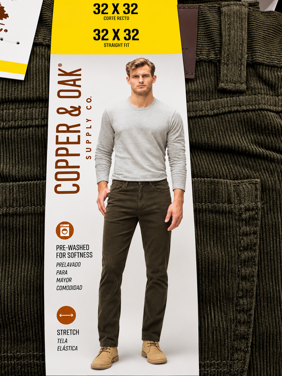 👖 Copper & Oak Pantalón de Pana para Caballero