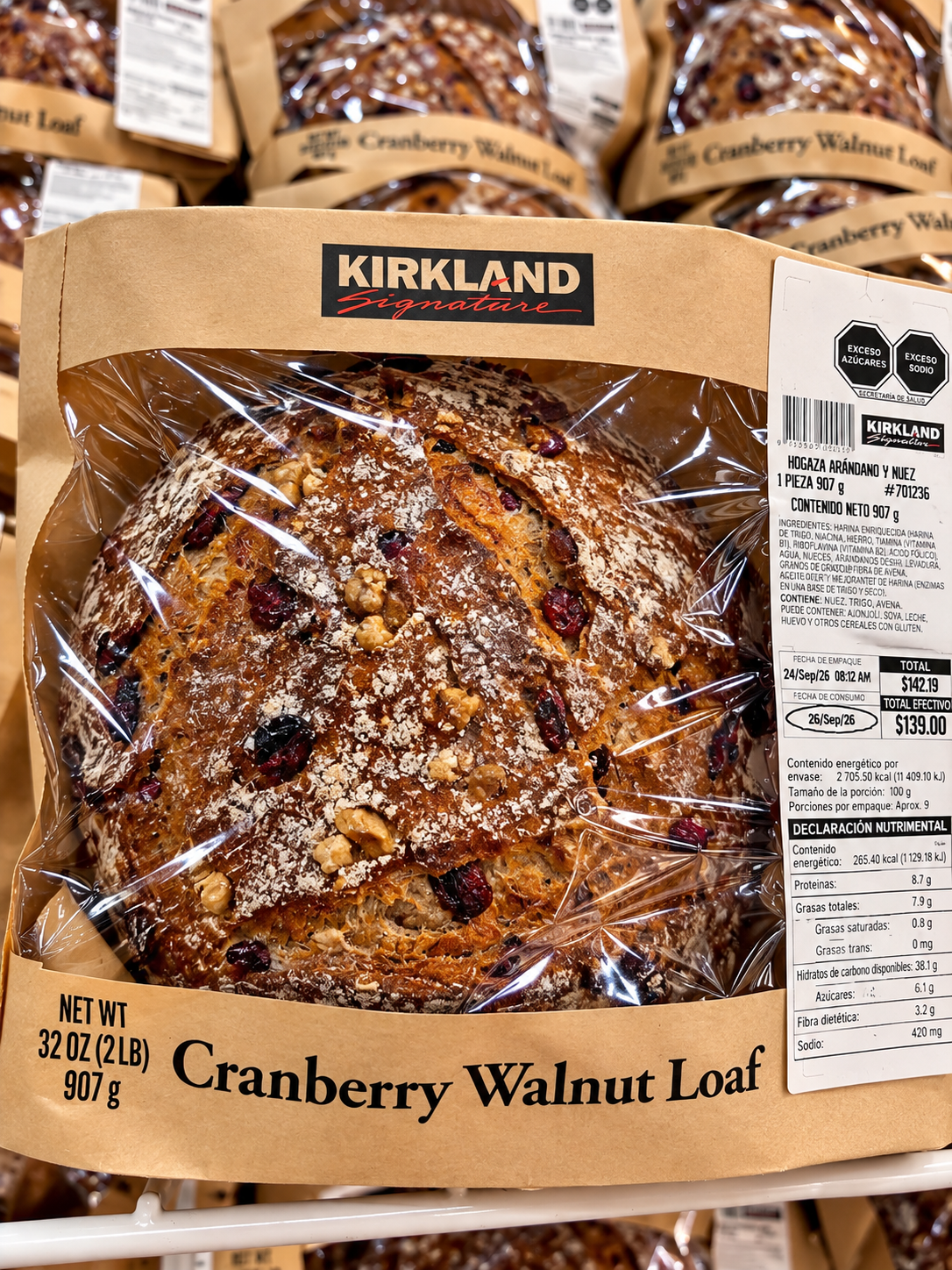 🍞 Kirkland Signature Hogaza de Arándano y Nuez