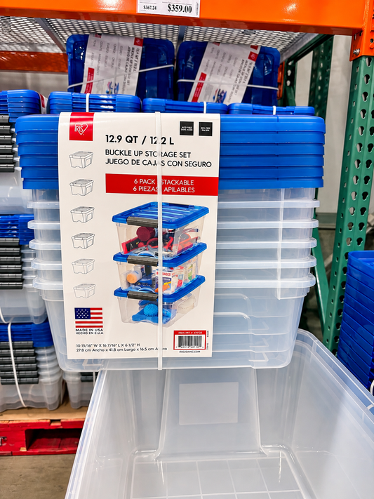 📦 IRIS Set de 6 Cajas Organizadoras con Seguro 12.2 L