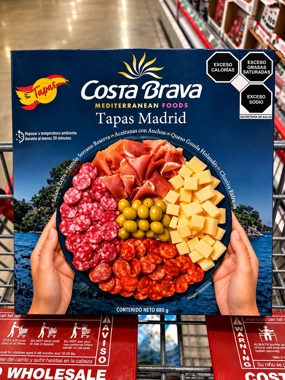 🧀 Costa Brava Tapas Madrid Charola de Carnes Frías y Queso Gouda 880 g